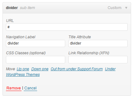 Adding Dividers between nav items