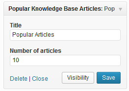 Popular Articles Widget Settings