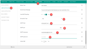 Activating smtp email