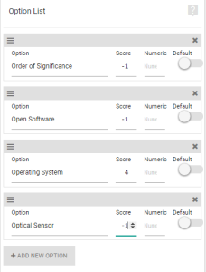 Dropdown Options Score