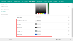 Set email text color