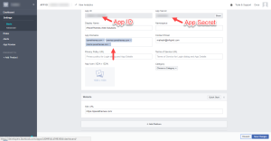 Setup domains get appid and secret