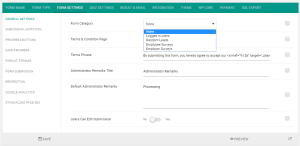 Assigning category to a form