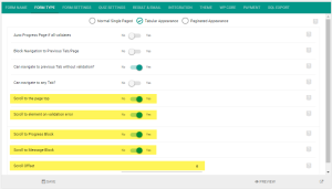 Setup scrolling behaviour