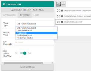 Setup Hidden Element