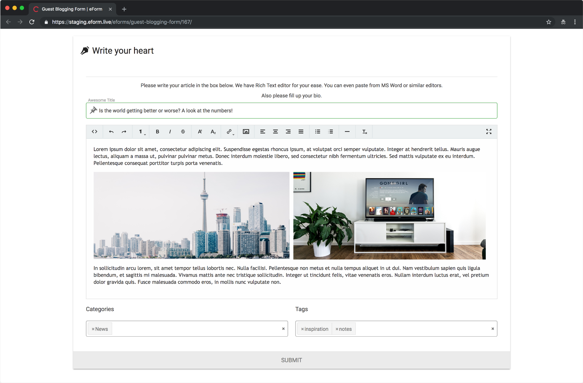 Accept guest blog from anyone.