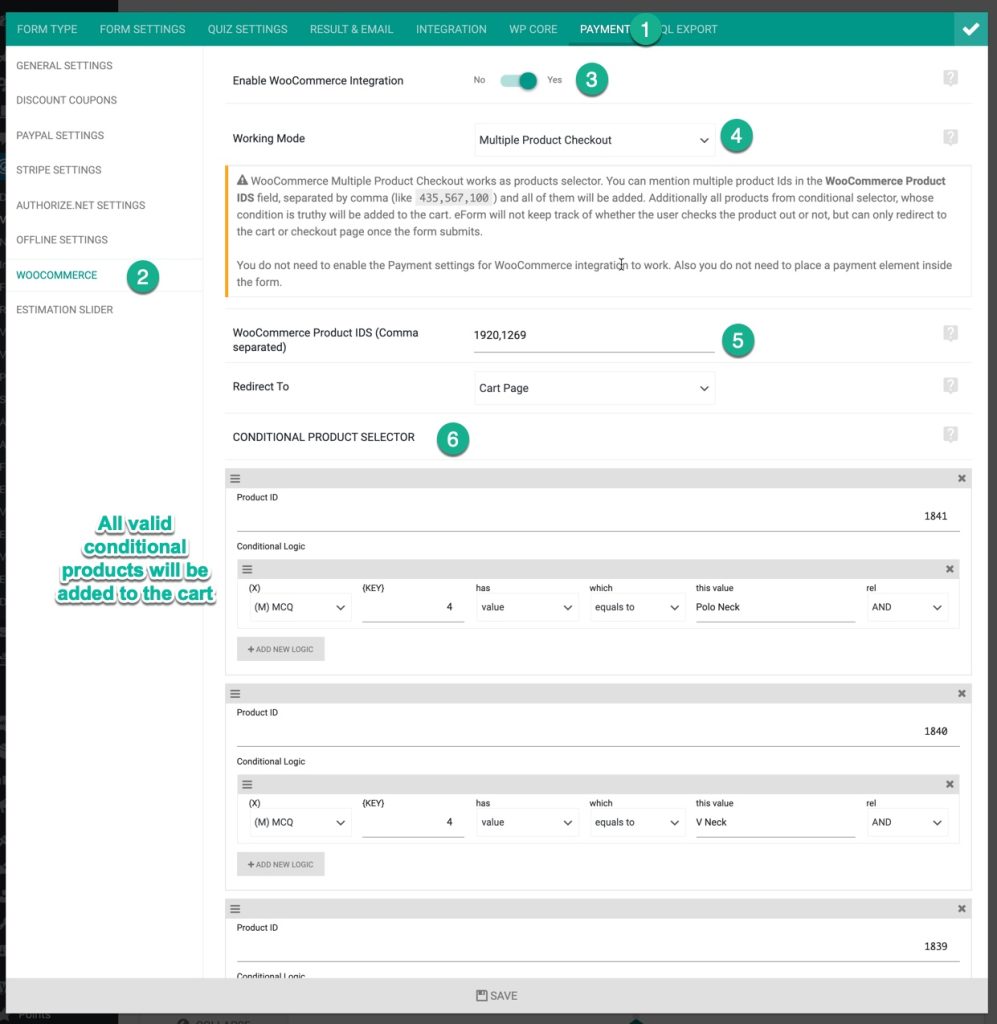 WooCommerce Multiple Product Integration with eForm - eForm