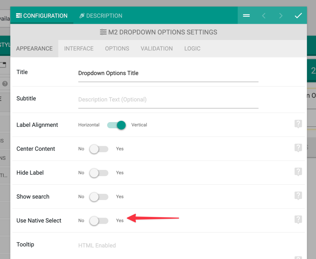 Using native select eForm