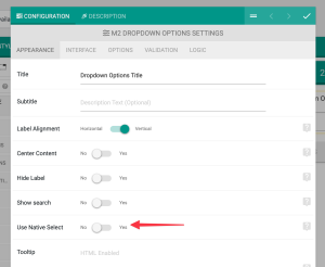 Using native select eForm